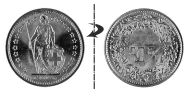1/2 Franken 1875, Normalstellung