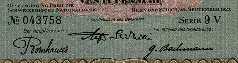 20 Franken, 1927