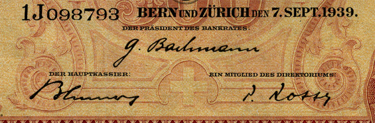 500 francs, 1939